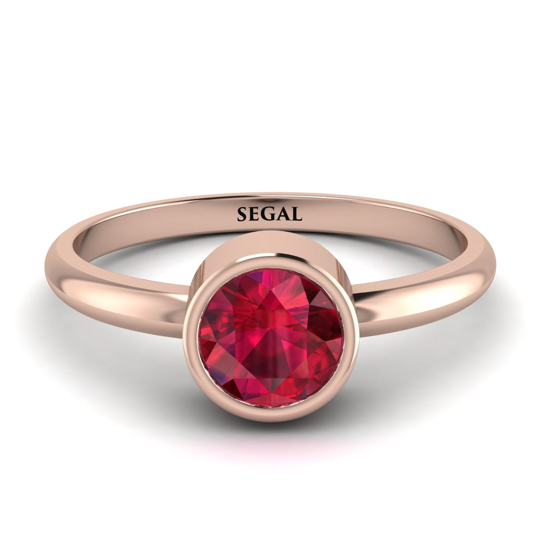 Solitaire Bezel Ruby Ring - Emerson No. 11