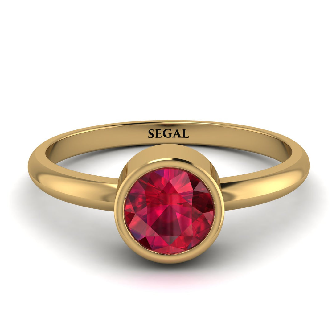 Solitaire Bezel Ruby Ring - Emerson No. 10