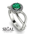 Split Shank Halo Emerald Engagement Ring - Adriana No. 6