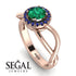 Split Shank Halo Emerald Engagement Ring - Adriana No. 65 image 10