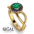 Split Shank Halo Emerald Engagement Ring - Adriana No. 64 image 10