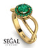 Split Shank Halo Emerald Engagement Ring - Adriana No. 19 image 10