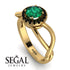 Split Shank Halo Emerald Engagement Ring - Adriana No. 34