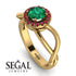 Split Shank Halo Emerald Engagement Ring - Adriana No. 49 image 10