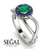 Split Shank Halo Emerald Engagement Ring - Adriana No. 66 image 10