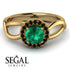 Split Shank Halo Emerald Engagement Ring - Adriana No. 34 image 2