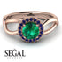 Split Shank Halo Emerald Engagement Ring - Adriana No. 65 image 2