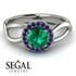 Split Shank Halo Emerald Engagement Ring - Adriana No. 66 image 2