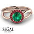 Split Shank Halo Emerald Engagement Ring - Adriana No. 50