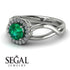 Split Shank Halo Emerald Engagement Ring - Adriana No. 6 image 3