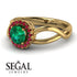 Split Shank Halo Emerald Engagement Ring - Adriana No. 49 image 3