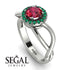 Split Shank Halo Ruby Engagement Ring - Adriana No. 27 image 10