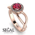 Split Shank Halo Ruby Engagement Ring - Adriana No. 11 image 10
