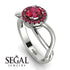 Split Shank Halo Ruby Engagement Ring - Adriana No. 57