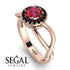 Split Shank Halo Ruby Engagement Ring - Adriana No. 41