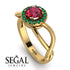 Split Shank Halo Ruby Engagement Ring - Adriana No. 25