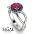 Split Shank Halo Ruby Engagement Ring - Adriana No. 72 image 10