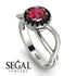 Split Shank Halo Ruby Engagement Ring - Adriana No. 42