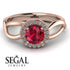 Split Shank Halo Ruby Engagement Ring - Adriana No. 11