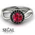 Split Shank Halo Ruby Engagement Ring - Adriana No. 42