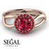 Split Shank Halo Ruby Engagement Ring - Adriana No. 56 image 2