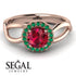 Split Shank Halo Ruby Engagement Ring - Adriana No. 26