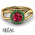 Split Shank Halo Ruby Engagement Ring - Adriana No. 25