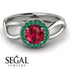 Split Shank Halo Ruby Engagement Ring - Adriana No. 27