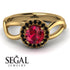 Split Shank Halo Ruby Engagement Ring - Adriana No. 40