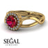 Split Shank Halo Ruby Engagement Ring - Adriana No. 10 image 3