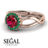 Split Shank Halo Ruby Engagement Ring - Adriana No. 26