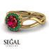 Split Shank Halo Ruby Engagement Ring - Adriana No. 25 image 3