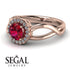 Split Shank Halo Ruby Engagement Ring - Adriana No. 11 image 3