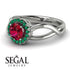 Split Shank Halo Ruby Engagement Ring - Adriana No. 27
