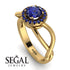Split Shank Halo Sapphire Engagement Ring - Adriana No. 73