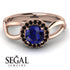 Split Shank Halo Sapphire Engagement Ring - Adriana No. 44 image 2