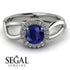 Split Shank Halo Sapphire Engagement Ring - Adriana No. 15