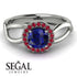 Split Shank Halo Sapphire Engagement Ring - Adriana No. 60 image 2