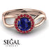 Split Shank Halo Sapphire Engagement Ring - Adriana No. 59