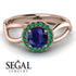 Split Shank Halo Sapphire Engagement Ring - Adriana No. 29