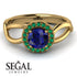Split Shank Halo Sapphire Engagement Ring - Adriana No. 28