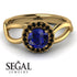 Split Shank Halo Sapphire Engagement Ring - Adriana No. 43 image 2