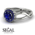 Split Shank Halo Sapphire Engagement Ring - Adriana No. 75