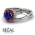 Split Shank Halo Sapphire Engagement Ring - Adriana No. 60