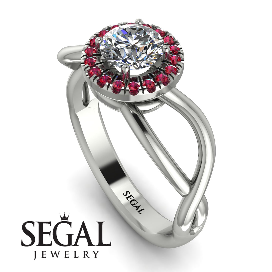 Split Shank Halo Diamond Engagement Ring - Adriana No. 48