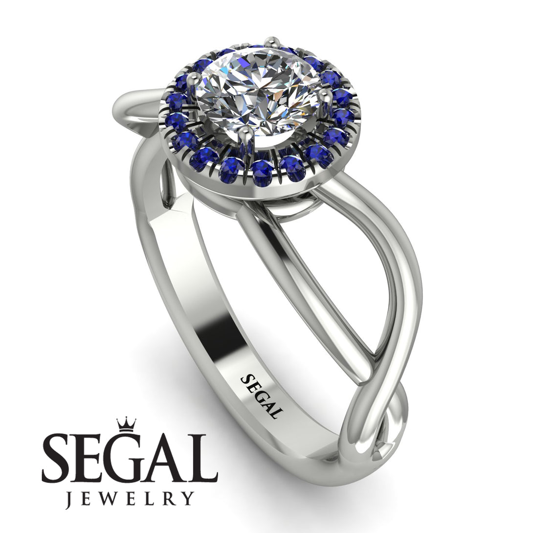 Split Shank Halo Diamond Engagement Ring - Adriana No. 63