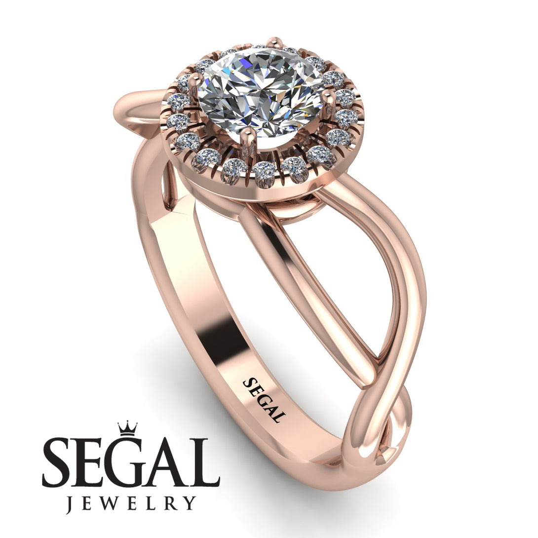 Split Shank Halo Diamond Engagement Ring - Adriana No. 2