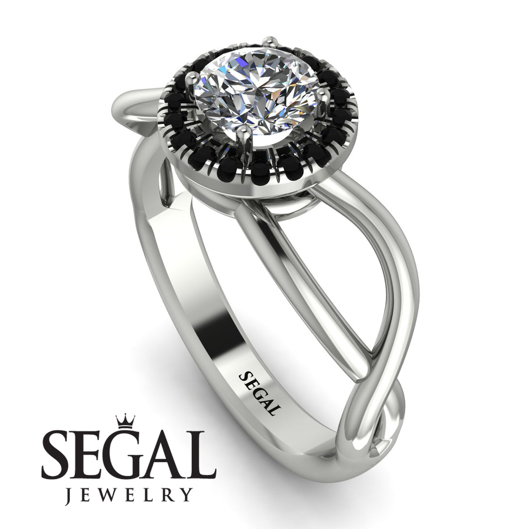 Split Shank Halo Diamond Engagement Ring - Adriana No. 33