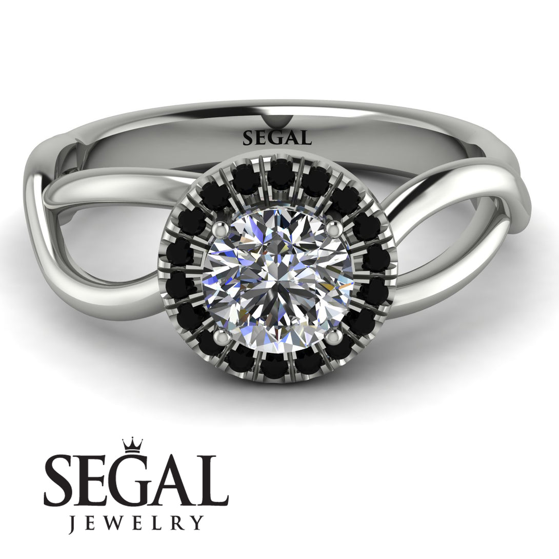 Split Shank Halo Diamond Engagement Ring - Adriana No. 33