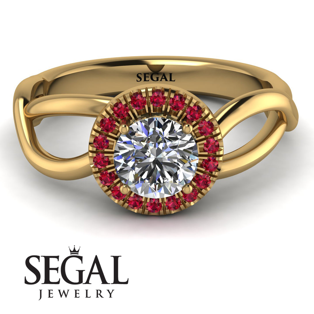 Split Shank Halo Diamond Engagement Ring - Adriana No. 46